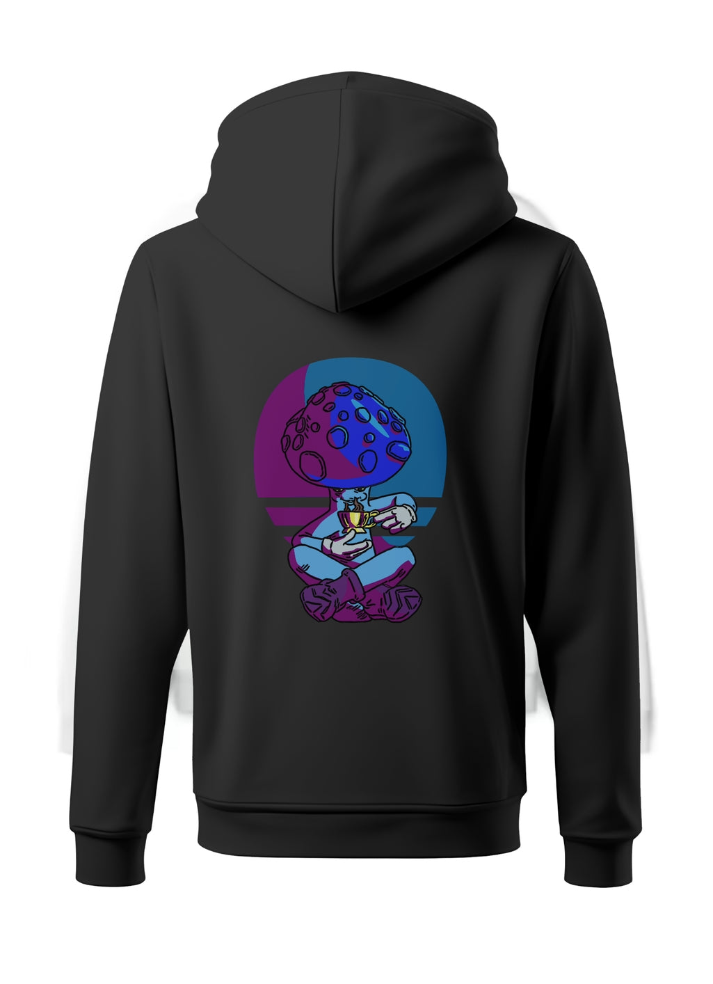 Meditating Mushroom - NightTime Hoodie Shadow