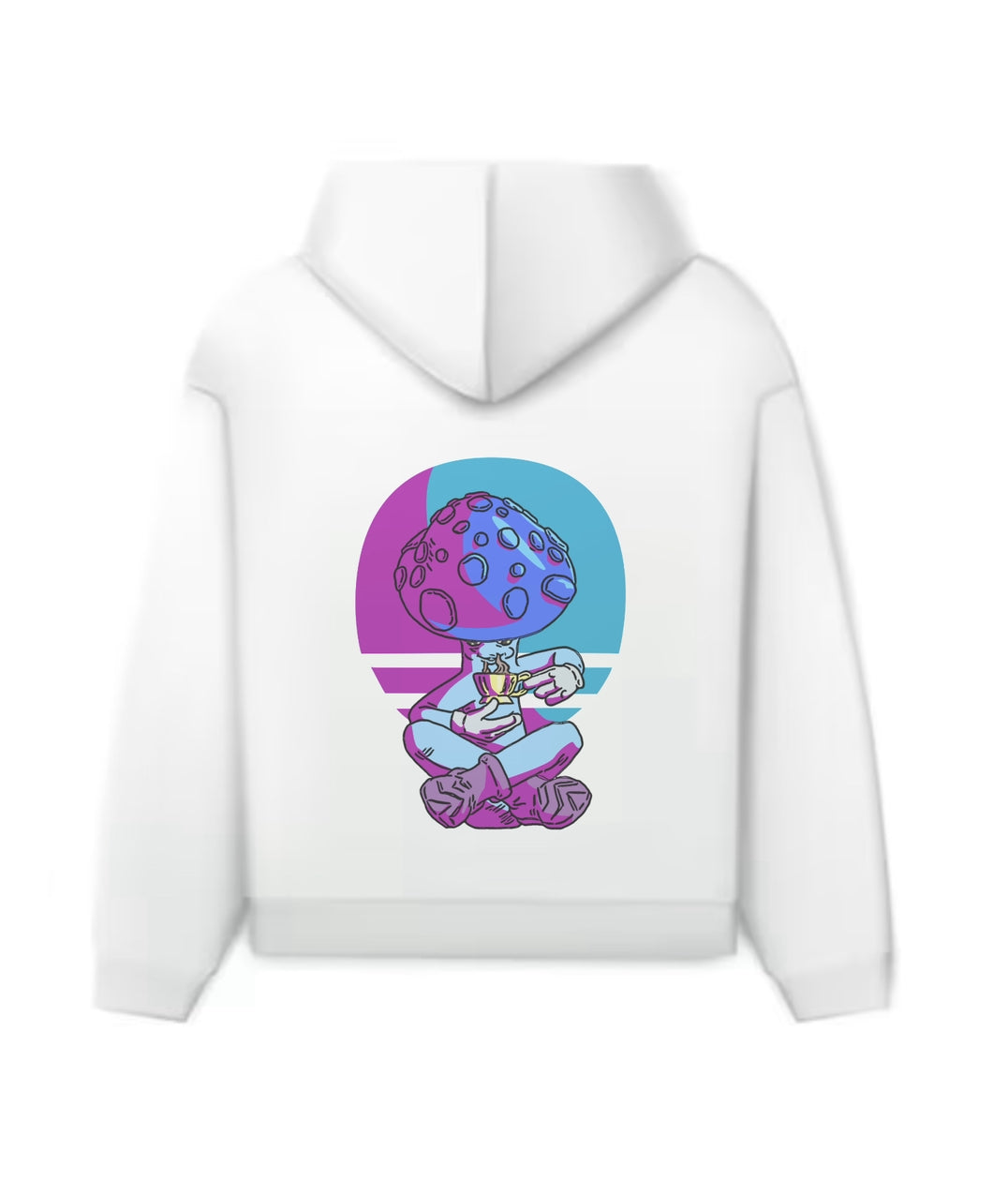 Meditating Mushroom - NightTime Hoodie Shadow