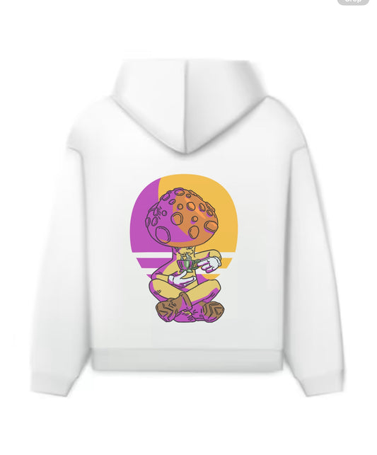 Meditating Mushroom - DayTime Hoodie Shadow