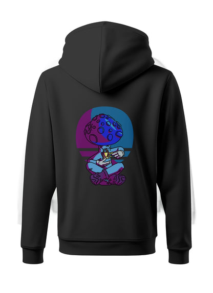 Meditating Mushroom - NightTime Hoodie Shadow